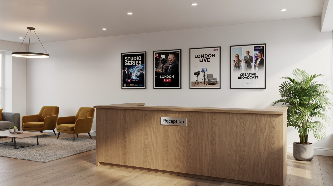 Reception desk of a media production studio
